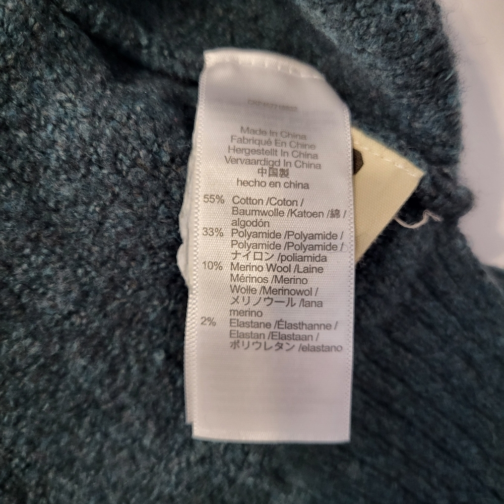 Madewell Embroidered‎ Cross Stitch Floral Pullover Sweater Dark Green Spruce L - Picture 5 of 8